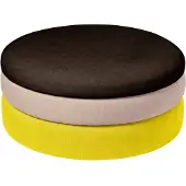 Broste Copenhagen Pond pouf jaune/beige/raisin foncé Ø68cm