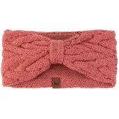 Buff Knitted Headband Rose