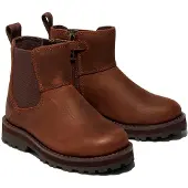 Timberland unisex pour enfant. TB0A28NR9311 Courma Kid Mid bottines chelsea en cuir marron (24), Plat, Fermeture éclair, Casuel, mode enfant