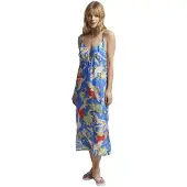 Superdry Vintage Midi Slip Sleeveless Dress Bleu M Femme