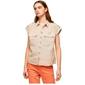 Pepe Jeans Brenda Sleeveless Shirt Beige L Femme