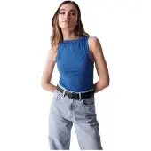 Salsa Jeans Basic Halter Sleeveless Blouse Bleu XL Femme