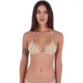 Hurley City Blockb Itsy Bitsy Bikini Top Beige M Femme