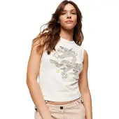 Superdry Vintage Etd Sleeveless T-shirt Blanc S Femme