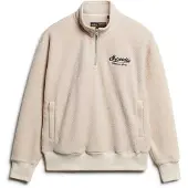 Superdry Country Club Borg Half Zip Sweatshirt Beige XS Femme