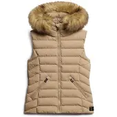 Superdry Fuji Faux Fur Vest Beige XS Femme