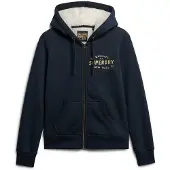 Superdry Luxe Metallic Logo Full Zip Sweatshirt Bleu 2XS Femme