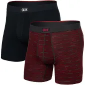 Saxx Vibe Xtra Brief Fly Boxers 2 Units Rouge,Noir S Homme