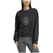 Adidas Sweatshirts Signature Graphic Print Fleece Loose Sweatshirt femmes - Noir - EU M