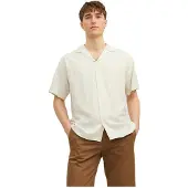 Jack & Jones Blujude Camp Collar Short Sleeve Shirt Beige XL Homme