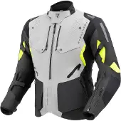 Rebelhorn Veste de moto textile imperméable Hiker 4 pour femme, noir/gris/jaune, XL