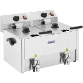 Royal Catering Friteuse électrique double Expondo - 2 x 13 l - 6500 W - Thermostat EGO - Robinet de vidange -
