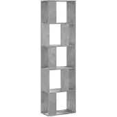 vidaXL Bibliothèque 5 niveaux gris béton bois d'ingénierie