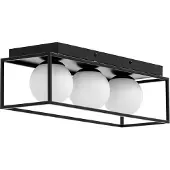 Uniprodo plafonnier - 3 boules de verre dans un cadre en fer