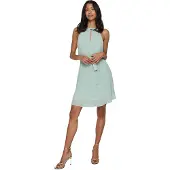 Vila Juliette Plisse Sleeveless Short Dress Vert 40 Femme