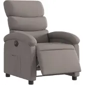 vidaXL Fauteuil relax électrique Tissu Taupe