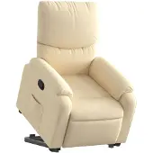 vidaXL Fauteuil inclinable Crème Tissu