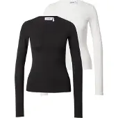 Weekday T-shirt noir / blanc