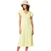 Rip Curl Premium Surf Short Sleeve Long Dress Jaune S Femme
