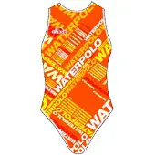 Turbo Text Swimsuit Orange S Femme