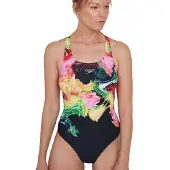 Speedo Colourblend Placement Digital Powerback Swimsuit Multicolore UK 28 Femme