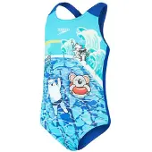 Speedo Digital Printed Swimsuit Bleu 9-12 Months Fille