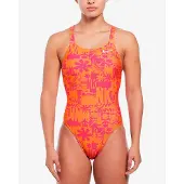 Nike Fatsback Hydrastrong Multi Print Swimsuit Orange US 32 Femme