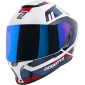 Bogotto Phantom Codex Blanc Rouge Bleu Fiberglass Casque Intégral Taille L