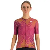 Sportful Maillot de cyclisme à manches courtes - ROCKET - Cyclamen/Marron M