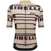 Santini Pirelli Short Sleeve Jersey Beige 4XL