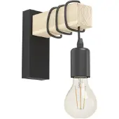 Eglo Applique 1x E27 max 40W, industriel métal noir Townshend