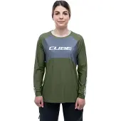 Cube Vertex Tm Long Sleeve Enduro Jersey Vert S Femme