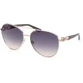 GUESS Lunettes de soleil GU00158 pour femme, rose doré brillant, 61/15/130