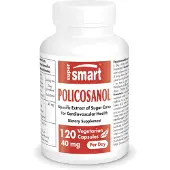 SuperSmart Policosanol Dietary Supplement - 120 Gél. Vég.