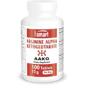 SuperSmart Arginine Alpha Ketoglutarate (AAKG) Dietary Supplement - 100 comprimés