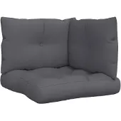 vidaXL Coussins de palette lot de 3 anthracite tissu