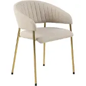 Ebuy24 Ann chaise de salle à manger avec accoudoirs beige.