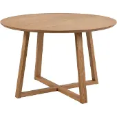 Fonq Malika Table à manger Ø120 cm, finition chêne.