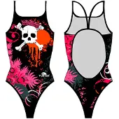 Turbo Flowers And Skulls Swimsuit Noir 3XL Femme