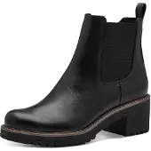 Marco Tozzi Chaussures de ville pour femmes , bottines, fermeture éclair, modèle noir, style décontracté