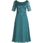 Vera Mont Robe de cocktail vert foncé