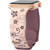 Cover-Discount Apple Watch 42/41/40mm - Bracelet de remplacement en silicone Floral (Silicone), Sangles de montre, Violet