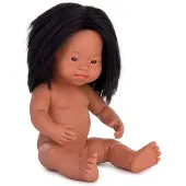 Miniland Poupée Latino-américaine Trisomique 38 Cm Noir Noir One Size