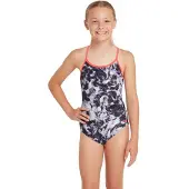 Zoggs Marble Sprintback Swimsuit Gris 10 Years Fille