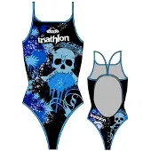 Turbo Skulls Triathlon Swimsuit Bleu,Noir 2XL Femme