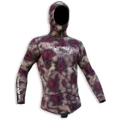Kynay Camouflaged Cell Skin 7 Mm Diving Jacket Rouge L Homme