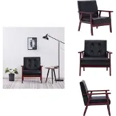 vidaXL Fauteuil Noir Simili Cuir - Fauteuil