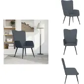 vidaXL Fauteuil relax gris foncé velours - Fauteuil