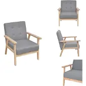 vidaXL Fauteuil gris clair tissu - fauteuil