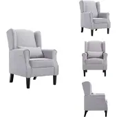 vidaXL Fauteuil gris clair tissu - fauteuil